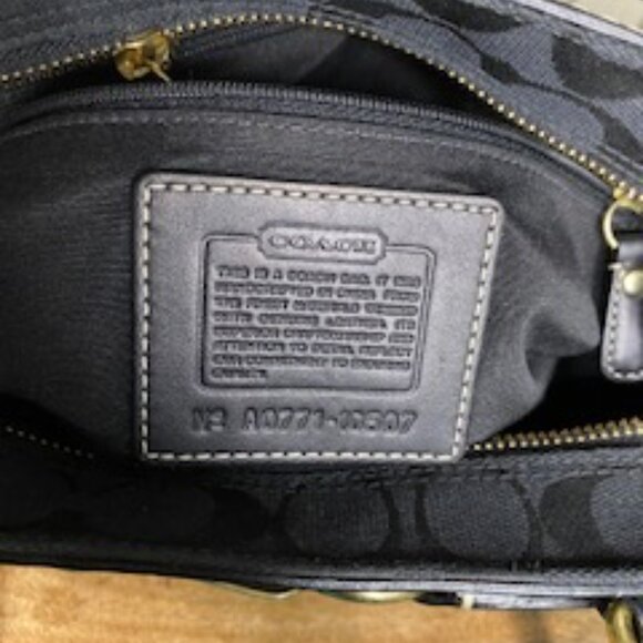 COACH Black Signature Horsebit Satchel Handbag - Gold Hardware - Picture 6 of 6